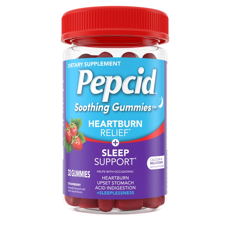 PEPCID™ Soothing Gummies, Heartburn Relief* + Sleep Support*, Strawberry